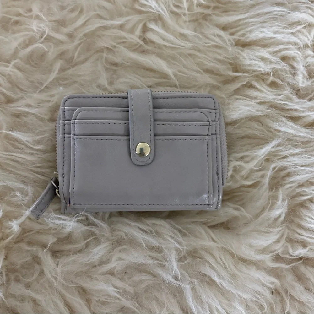 Cream Card Holder Coin Pouch Key Ring Wallet